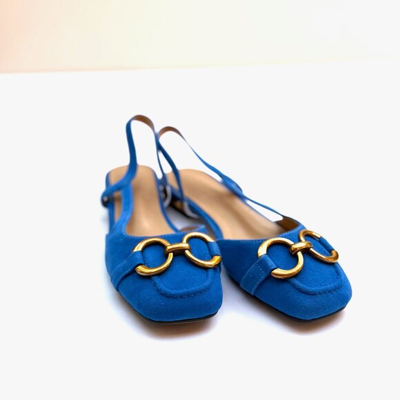 Slingback Flats Faux Suede Slip On Mules - Picture 6 of 8